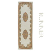 Royal Cream & Beige Traditional Hand Tufted Wool Runner Rug - Pendle Village Furniture